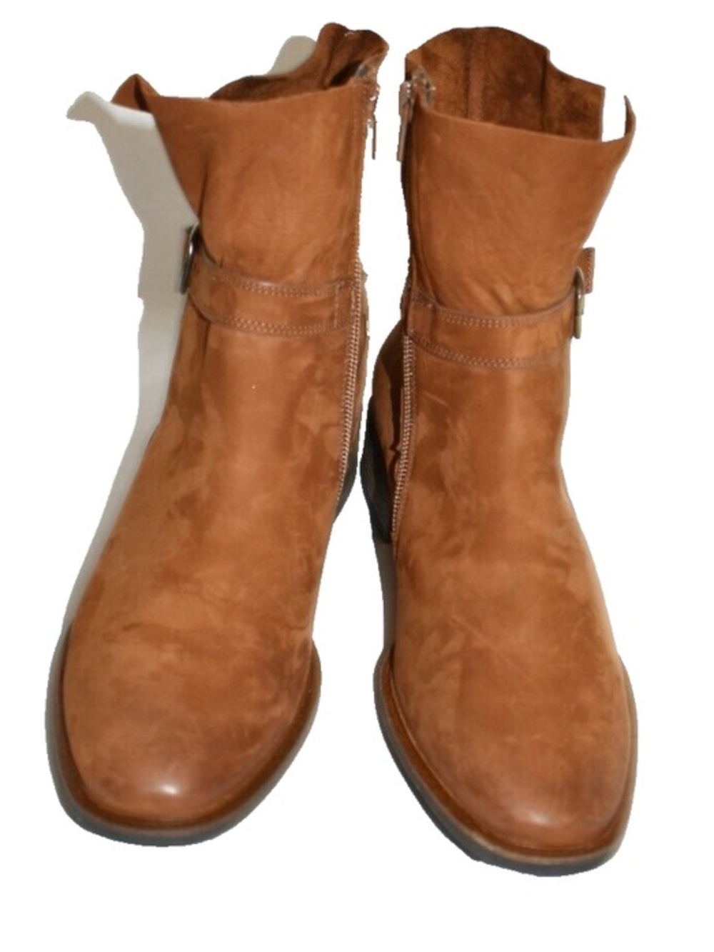 Paul Green Denver Belted Biker Ankle Boot Cognac Suede US 6 / UK 3.5
